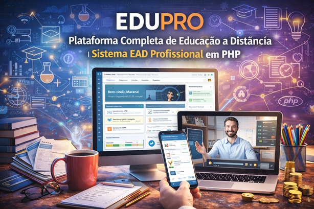 EDUPRO - Plataforma Completa de Educação a Distância | Sistema EAD Profissional em PHP